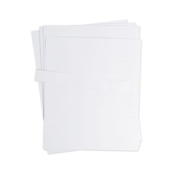 U Brands Data Card Replacement Sheet, 8.5 X 11 Sheets, Perforated At 1", White, 10/Pack
