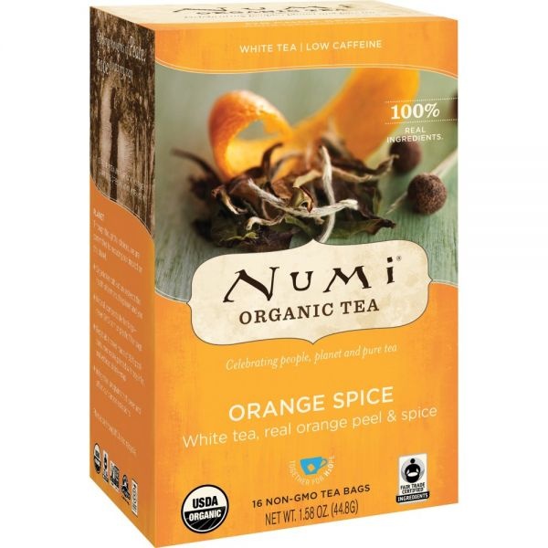 Numi Organic Orange Spice White Tea, Box Of 16