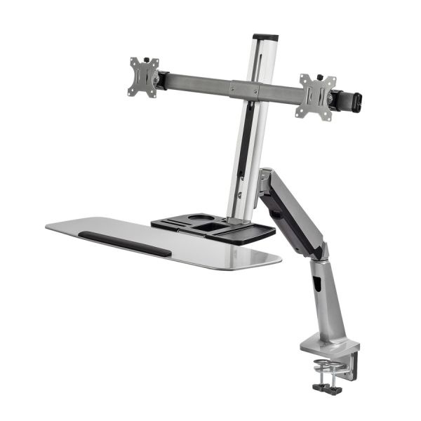 Ergonomic Standing Desk Converter With Height Adjustable Keyboard & Counterbalance Monitor Mount