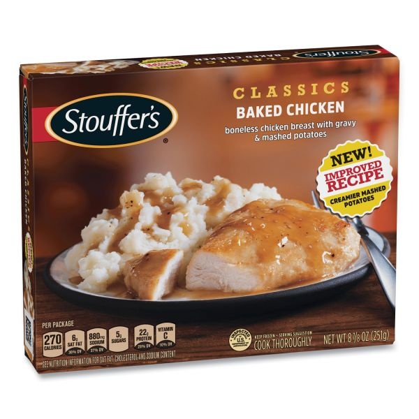 Stouffer's Classics Baked Chicken With Mashed Potatoes, 8.88 Oz Box, 3 Boxes/Pack