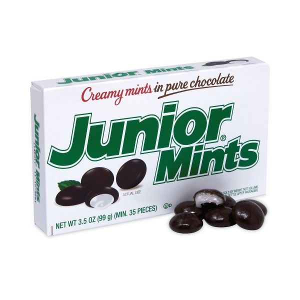 Junior Mints Theater Box, Dark Chocolate Mint, 3.5 Oz Box, 12 Count