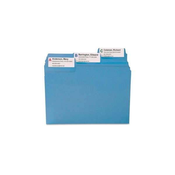 Smead Supertab Colored File Folders, 1/3-Cut Tabs: Assorted, Letter Size, 0.75" Expansion, 11-Pt Stock, Blue, 100/Box