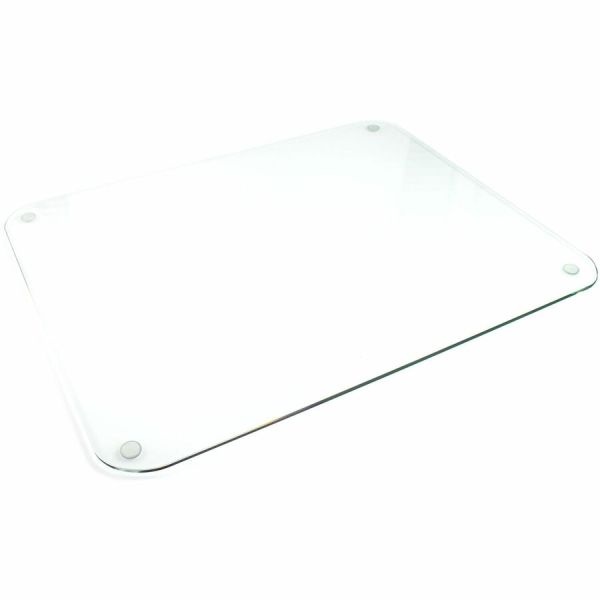 Desktex Glass Desk Pad - 19" X 24" - Clear Rectangular Glass Desk Pad - 24" L X 19" W X 0.2" d