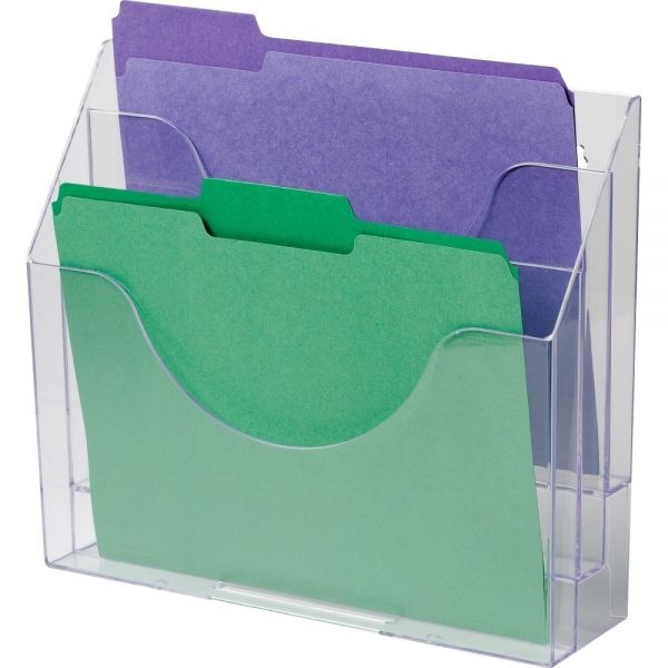 Rubbermaid Optimizers Multifunctional Three-Pocket File Folder Organizer, 3 Sections, Letter Size Files, 13" X 3.5" X 11.5", Clear