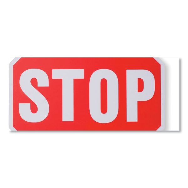 Tatco Handheld Stop Sign - 1 Each - Stop Print/Message - 18" Width X 18" Height X 0.2" Depth - White Print/Message Color - Double Sided - Weather Proof, Long Lasting, Lightweight, Comfortable Grip - Wood - Red