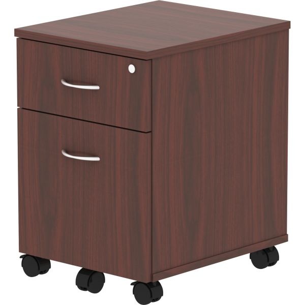 Lorell Relevance Series Mahogany Laminate Office Furniture Pedestal - 2-Drawer