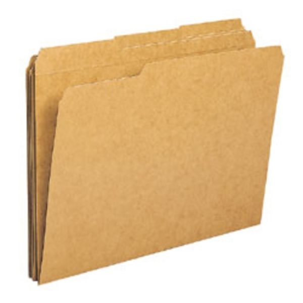 File Folders, 1/3 Cut, Legal Size (8-1/2" X 14"), 3/4" Expansion, Kraft, Box Of 100