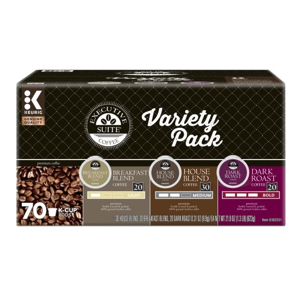 Executive Suite Coffee Single-Serve Coffee K-Cup Pods, Variety Pack, Carton Of 70
