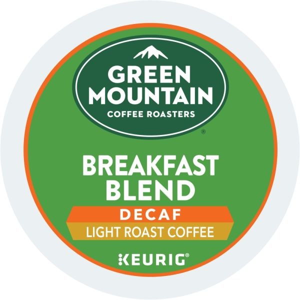 Green Mountain Coffee Breakfast Blend Decaf Coffee K-Cups, Light Roast, 24/Box