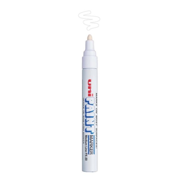 Uni-Paint Permanent Marker, Medium Bullet Tip, White