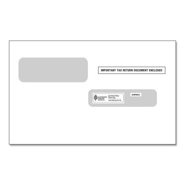 Complyright Double-Window Envelopes For W-2C Tax Forms, Moisture-Seal ...