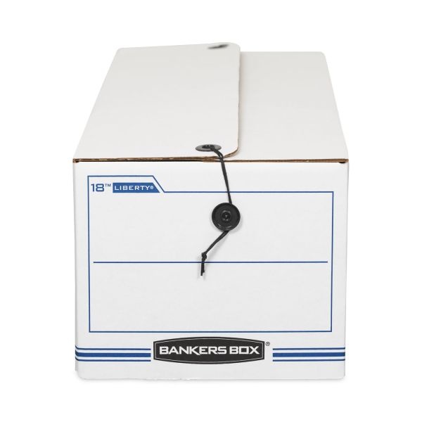 Bankers Box Liberty Check And Form Boxes, 9.75" X 23.75" X 6.25", White/Blue, 12/Carton