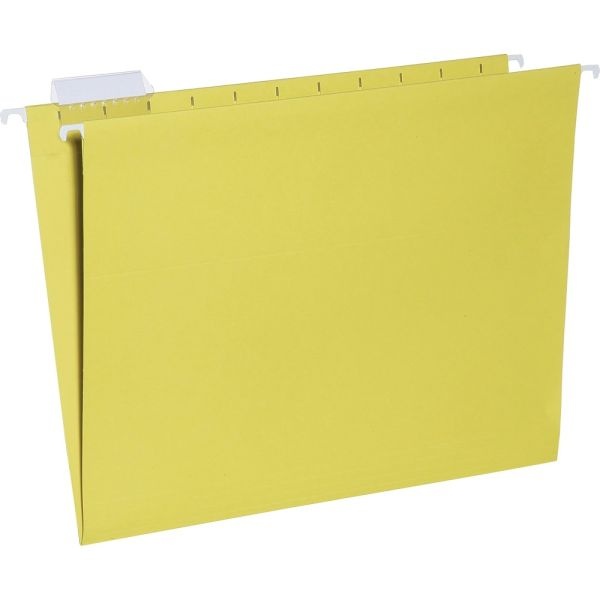 Skilcraft Hanging File Folders, 1/5 Cut, 2" Expansion, Letter Size, Yellow, Box Of 25 Folders (Abilityone 7530-01-364-9501)