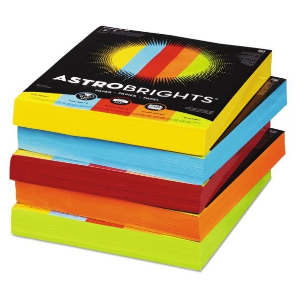 Astrobrights Color Paper, 24 Lb, 8 1/2 X 11, 5 Assorted Colors, 1250 Sheets/Carton