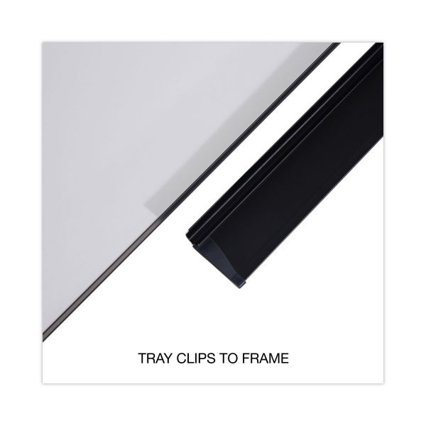 Universal Dry Erase Board, Melamine, 48 X 36, Black Frame