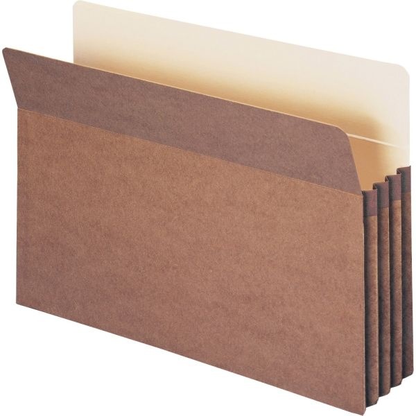 Smead Straight-Cut Tab Redrope File Pockets, Legal Size, 3 1/2" Expansion, 30% Recycled, Redrope, Box Of 50