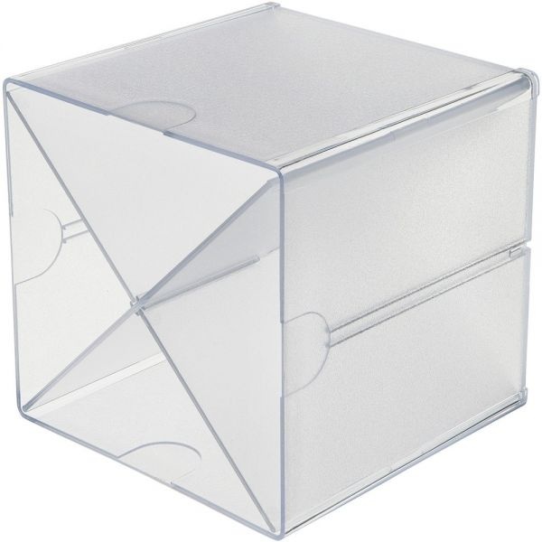Deflecto Stackable Cube With X Divider, 6"H X 6"W X 6"D, Clear