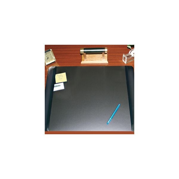 Artistic Executive Desk Pad With Antimicrobial Protection, Leather-Like Side Panels, 36 X 20, Black