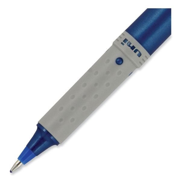 Uniball Grip Roller Ball Pen, Stick, Fine 0.7 Mm, Blue Ink, Blue Barrel, Dozen