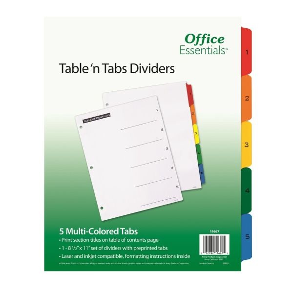 Avery Table 'N Tabs Numeric Dividers