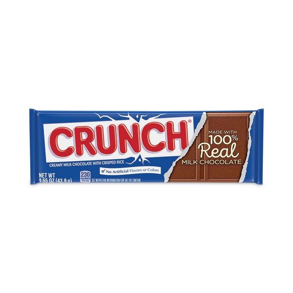 Nestlé Crunch Bar, Individually Wrapped, 1.55 Oz, 36 Box