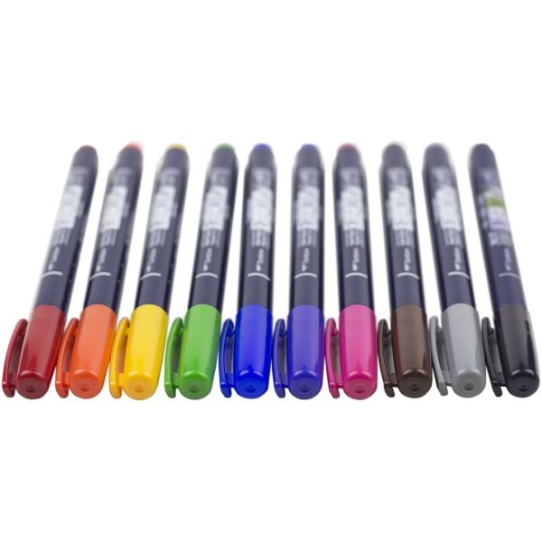 Tombow Fudenosuke Color Brush Pens 10/Pkg