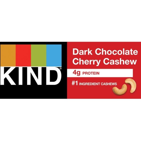 Kind Snack Bars, Dark Chocolate Cherry Cashew, 1.4 Oz, Box Of 12