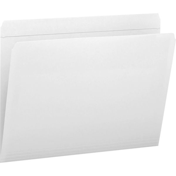 Smead Straight-Cut File Folders, Letter Size, White, Box Of 100