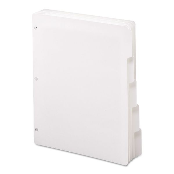 Smead 3-Ring Binder Index Dividers, 5-Tab, 11" X 8 1/2", White, Pack Of 20 Sets