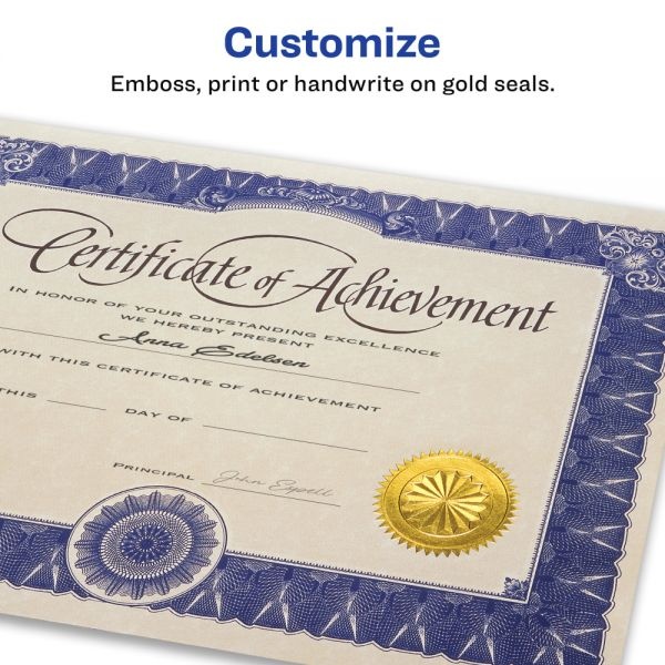 Avery Printable Gold Foil Seals 2 Dia Gold 4 Sheet 11 Sheets Pack 