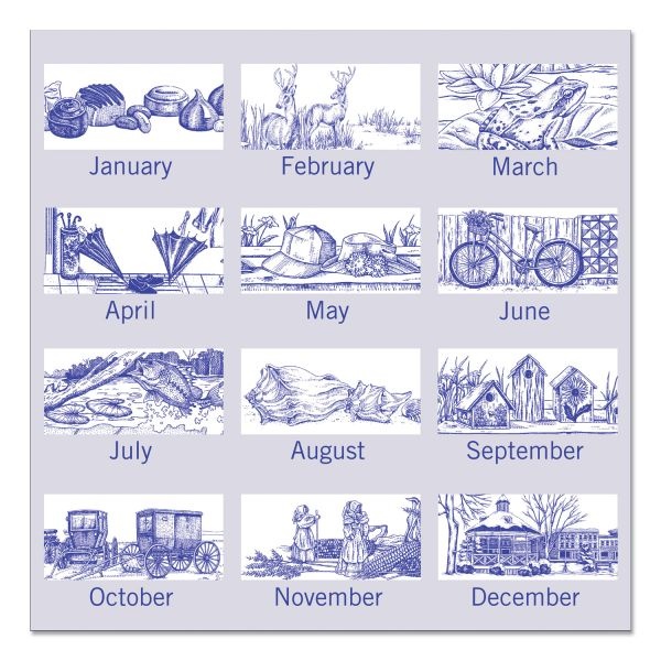 At-A-Glance Illustrator's Edition Wall Calendar, Victorian Illustrations Artwork, 12 X 12, White/Blue Sheets, 12-Month (Jan To Dec): 2024