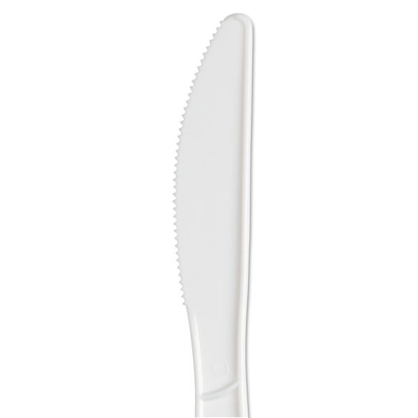 Dixie Smartstock Plastic Cutlery Refill, Knife, 6.3", Series-B Mediumweight, White, 40/Pack, 24 Packs/Carton