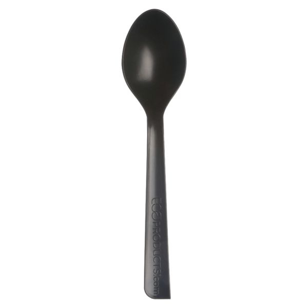Eco-Products 100% Recycled Polystyrene Cutlery, Spoons, Black, Box Of 1000