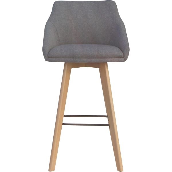 Lorell Gray Flannel Mid-Century Modern Guest Stool