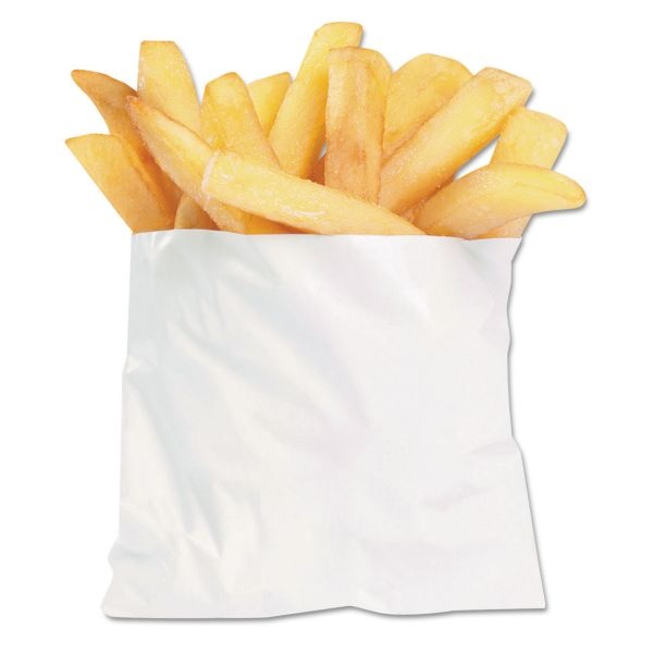 Bagcraft French Fry Bags, 4.5" X 3.5", White, 2,000/Carton