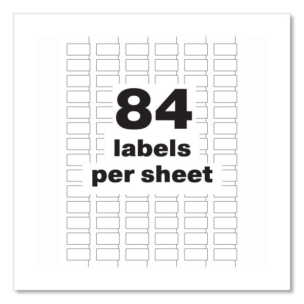 Avery Permatrack Destructible Asset Tag Labels, Laser Printers, 0.5 X 1, White, 84/Sheet, 8 Sheets/Pack