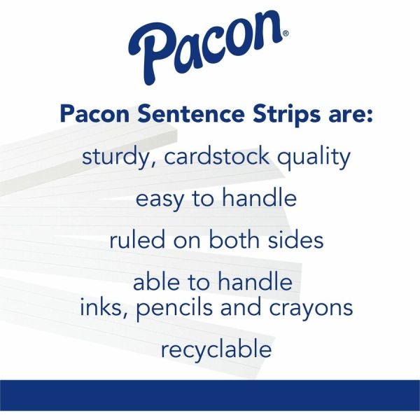 Pacon Sentence Strips, 24 X 3, Manila, 100/Pack