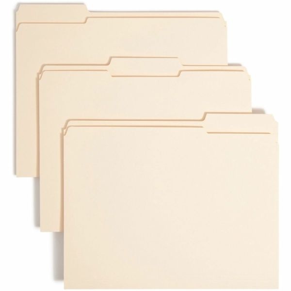 Smead Reinforced Tab Manila File Folders, Letter Size, 1/3 Cut, Box Of 100