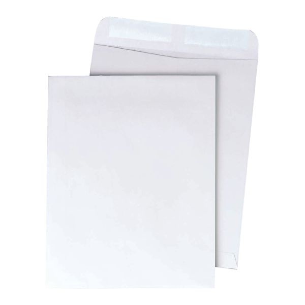 Quality Park Catalog Envelopes With Gummed Closure, 9" X 12", White, Box Of 250