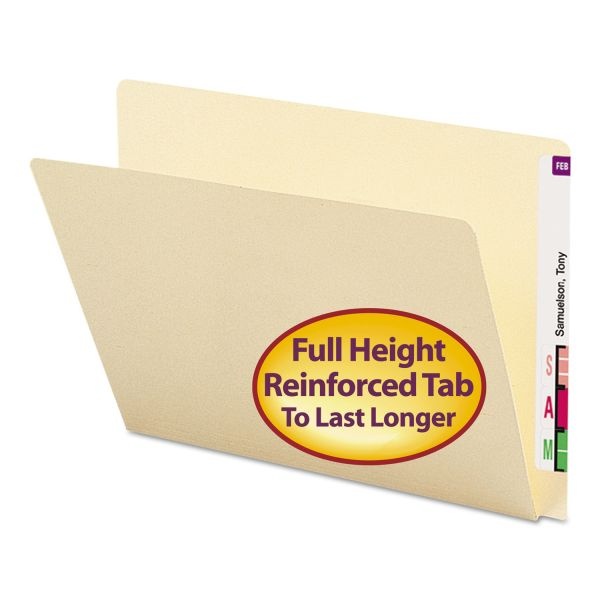 Smead Extended End Tab Folders, 8-1/2" X 11", Letter Size, Manila, Box Of 100 Folders