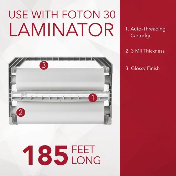 Gbc Foton 30 AutoThreading, Laminating Film Cartridge Refill, 3 Mil, 185'