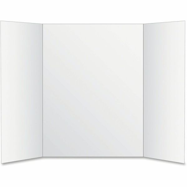 Eco Brites Two Cool Tri-Fold Poster Board, 36 X 48, White/White, 6/Carton