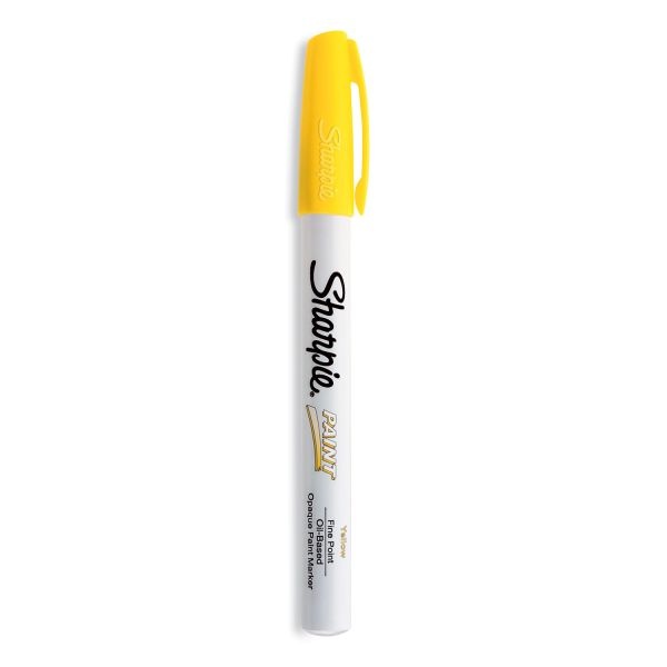 Sharpie Permanent Paint Marker, Fine Bullet Tip, Yellow