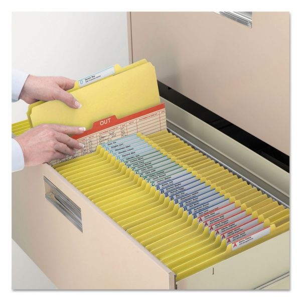 Smead Colored Pressboard Fastener Folders With Safeshield Coated Fasteners, 2" Expansion, 2 Fasteners, Letter Size, Yellow, 25/Box
