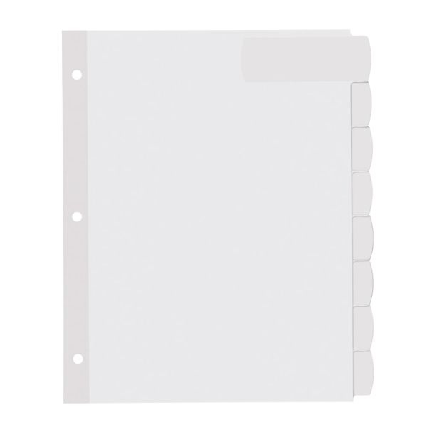 Avery Big Tab Printable Large Label Dividers With Easy Peel, 8 1/2" X 11", 8 Tab, White, Pack Of 4