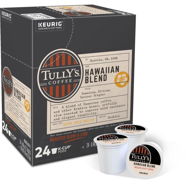 Tully's Coffee Hawaiian Blend Coffee K-Cups, Medium Roast, 24/Box