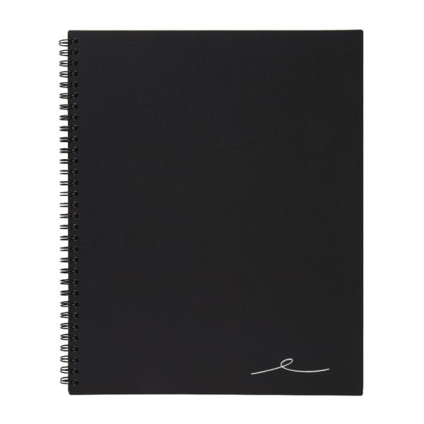 Wirebound Business Notebook, 8-7/8" X 11", 1 Subject, Narrow Ruled, 80 Sheets, Black