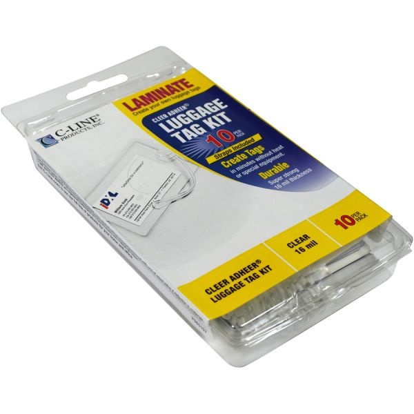 C-Line Super Heavyweight Cleer Adheer Luggage Tag With Straps