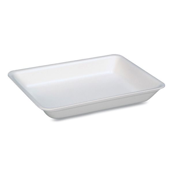 Pactiv Evergreen Supermarket Tray, #4D, 8.63 X 6.56 X 1.27. White, Foam, 400/Carton
