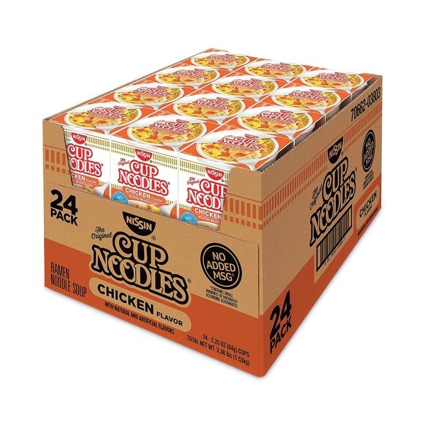 Nissin Cup Noodles, Chicken, 2.25 Oz Cup, 24 Cups/Box